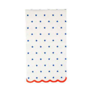 Blue Stars Scallop Guest Napkin
