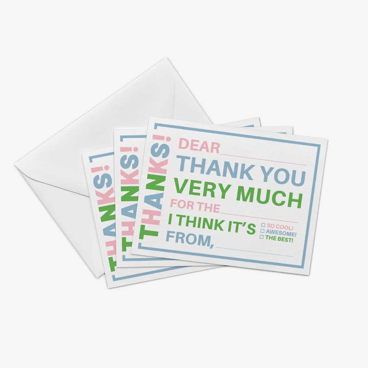 Light Pink Fill in the Blank Thank You Notes