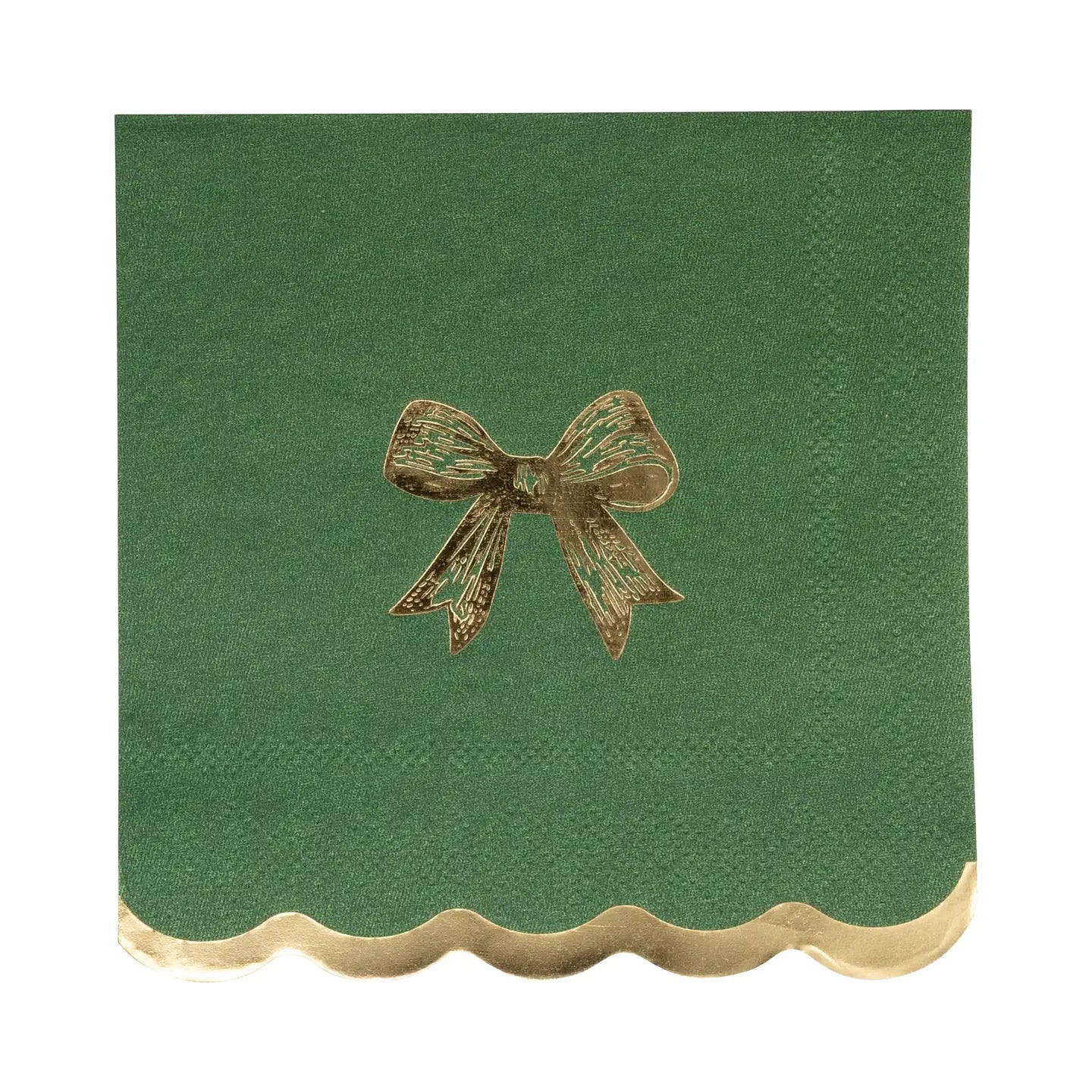 Gold & Green Bow Napkins