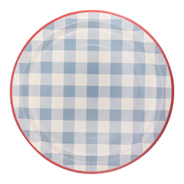 Hamptons Chambray Gingham Paper Plate