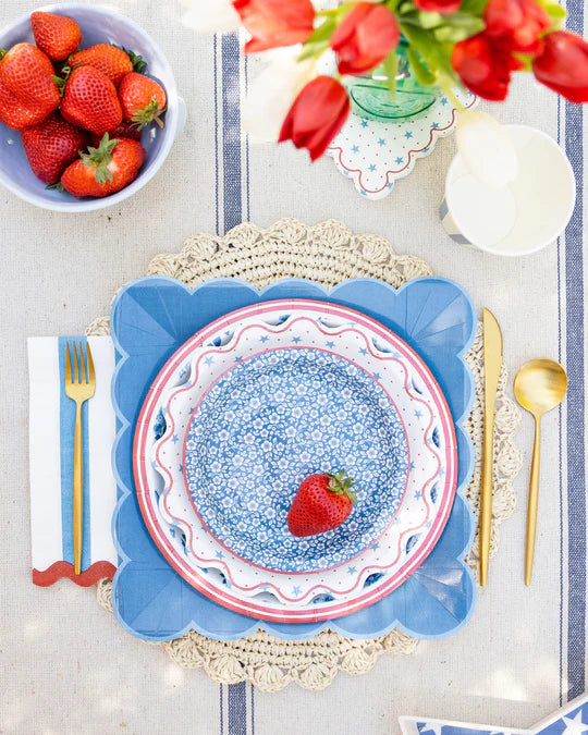 Hamptons Blue Large Scallop 11” Paper Plate