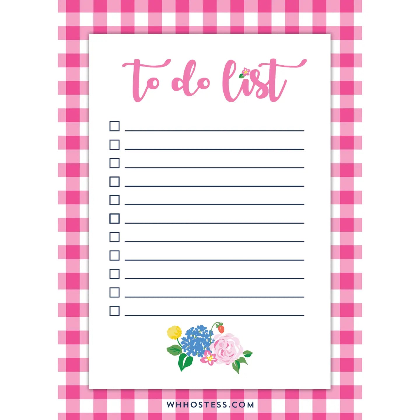 Hot Pink Gingham Check To Do List (Oversized Sticky Note)