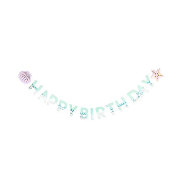 Mermaid Happy Birthday Banner Set