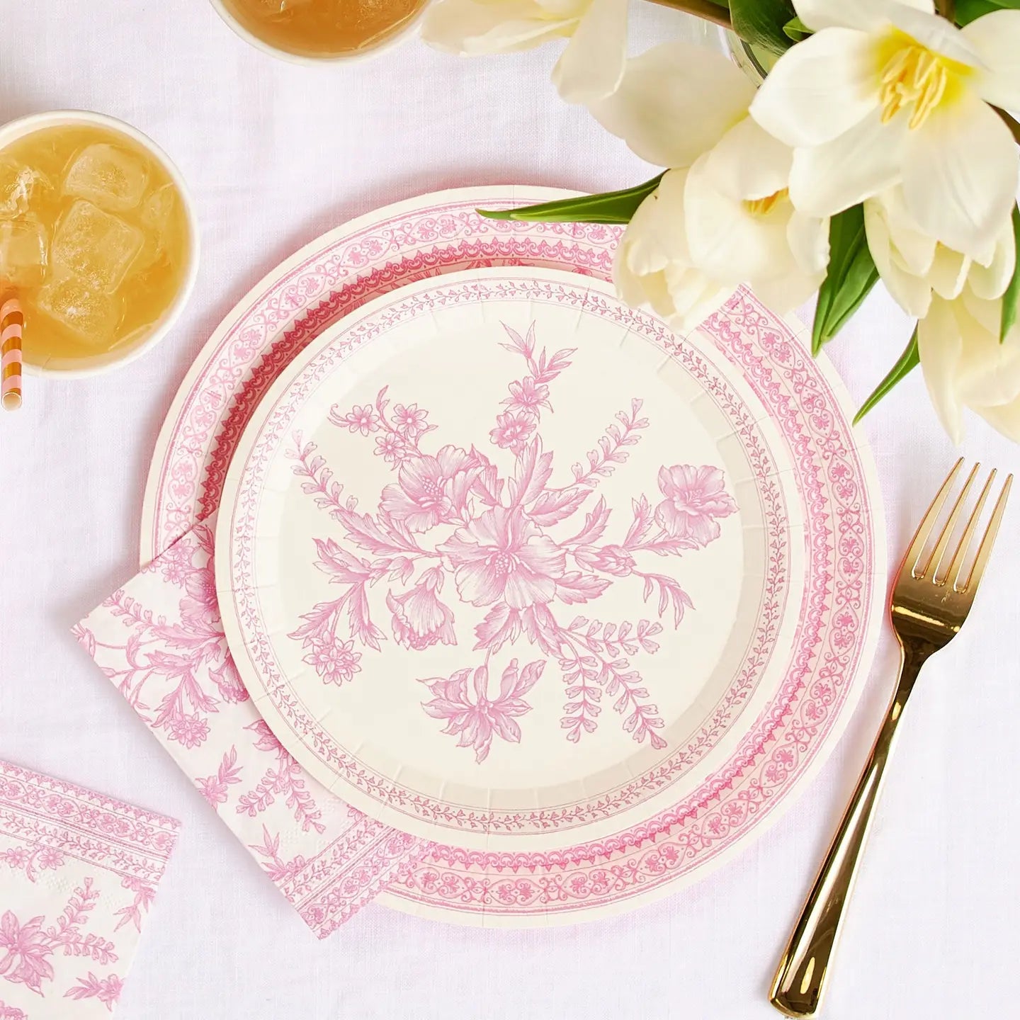 Perfectly Pink Toile Small Plates
