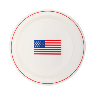 Round Flag Paper Plate