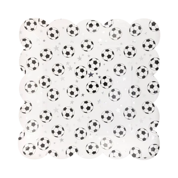 Scattered Soccer Ball Paper Plate