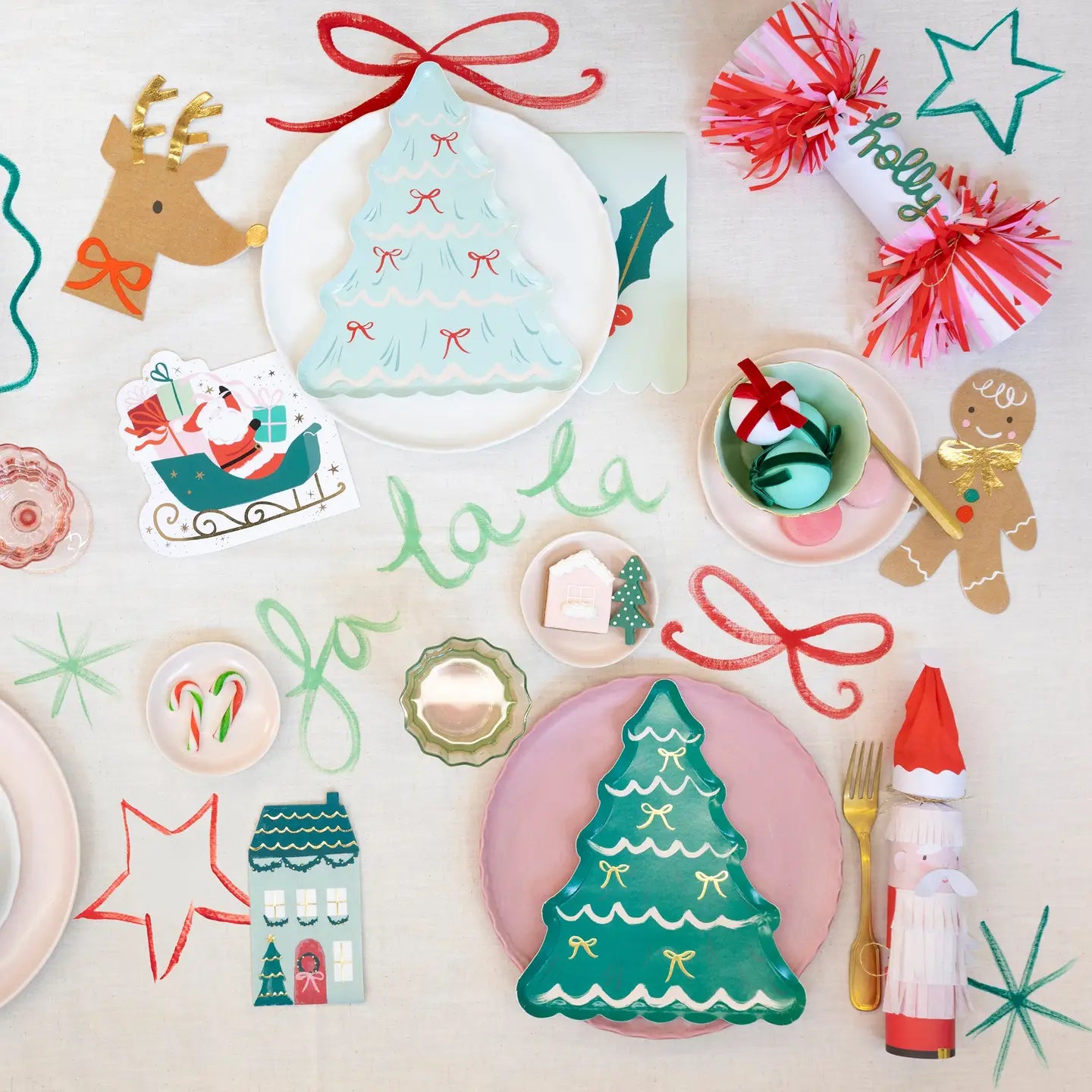 Christmas Tree Bow Plates