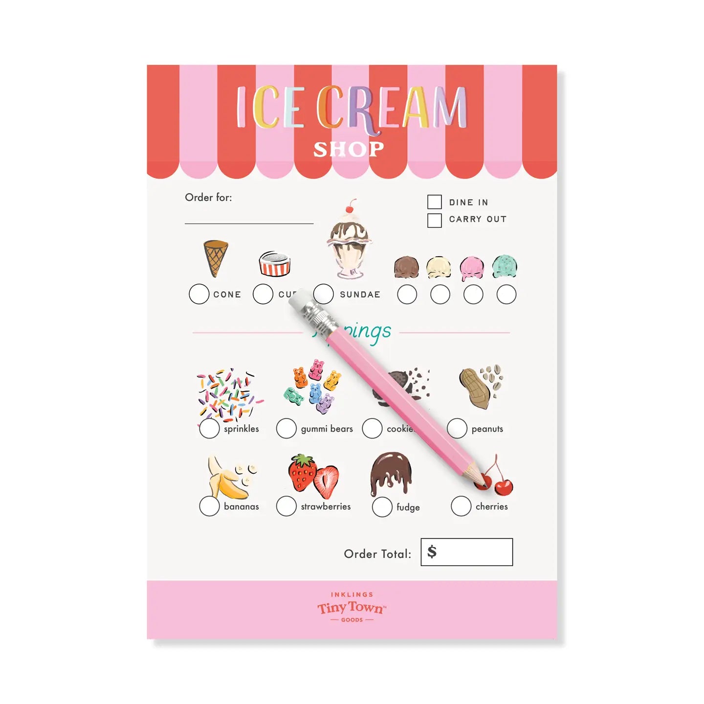 Ice Cream Shop Activity Notepad