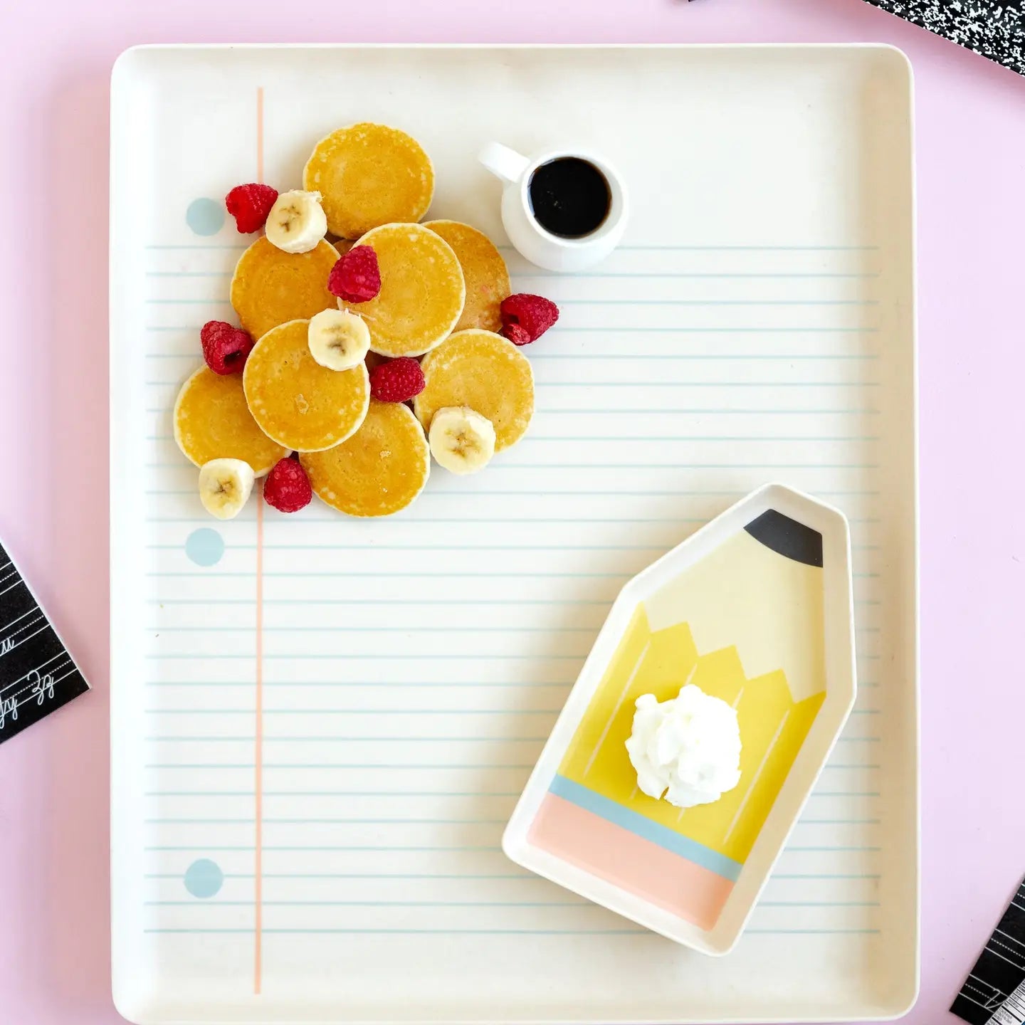 Paper & Pencil Bamboo Tray Set