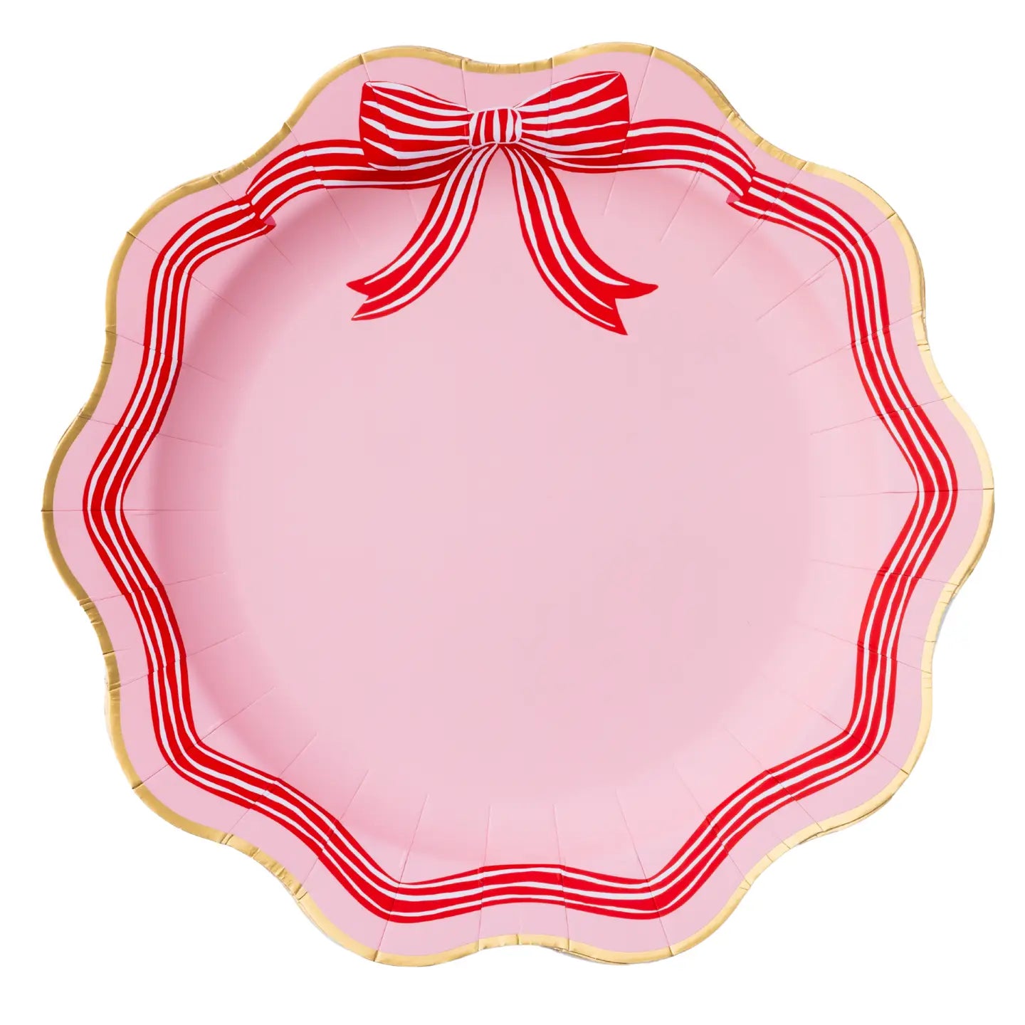 Pink Peppermint Bow Dinner Plates