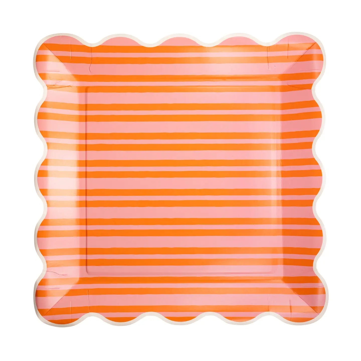 Orange & Pink Striped Plate