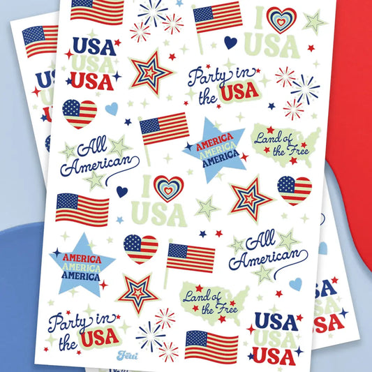 Glow in the Dark Fourth of July Temporary Tattoos