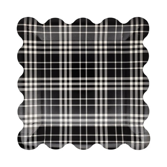 Black & White Plaid Plate