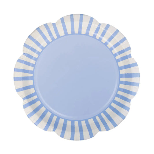 Blue Striped Scalloped Plate