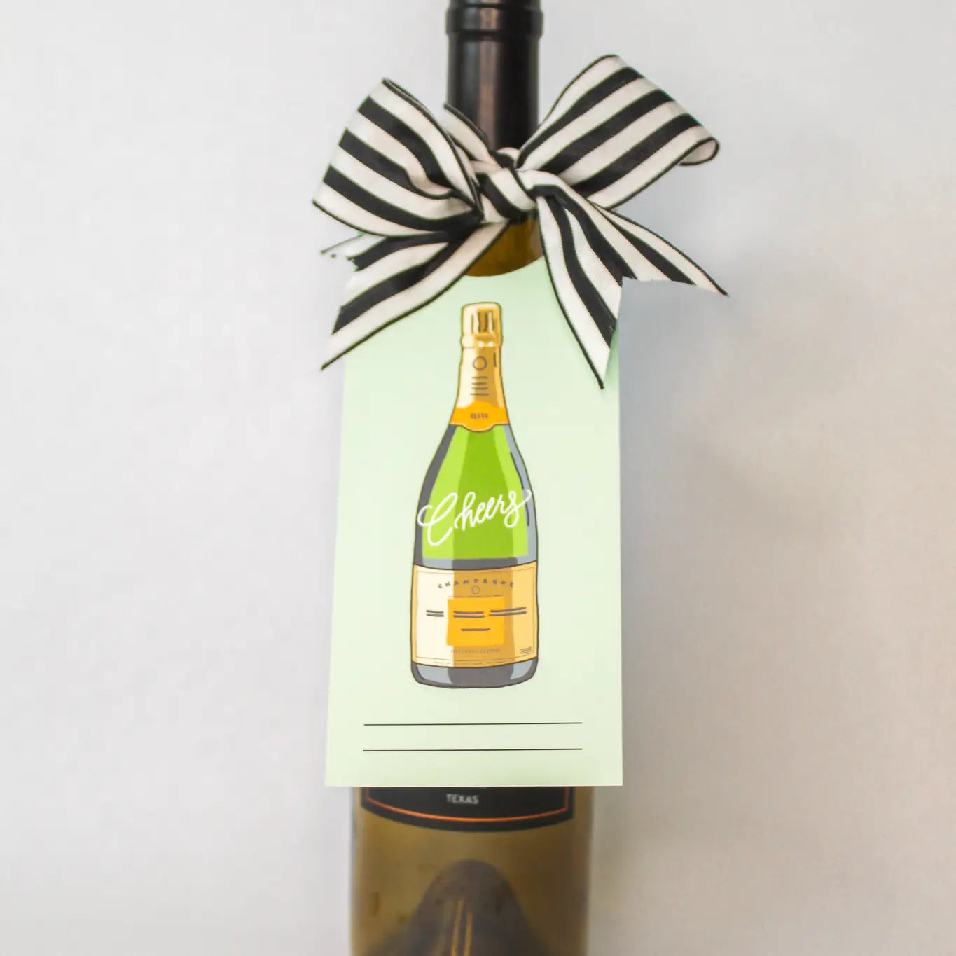Champagne Cheers Bottle Neck Gift Tags