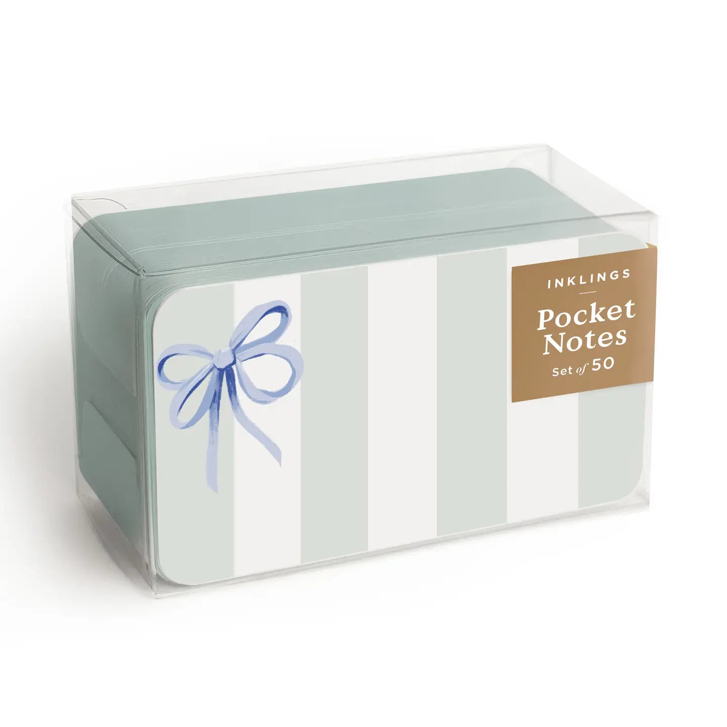 Blue Bow Stripes Pocket Notes
