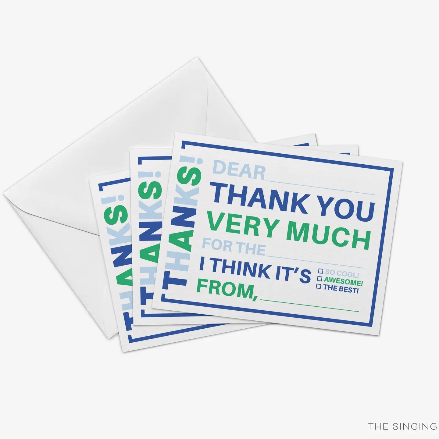 Kelly Green Fill in the Blank Thank You Notes