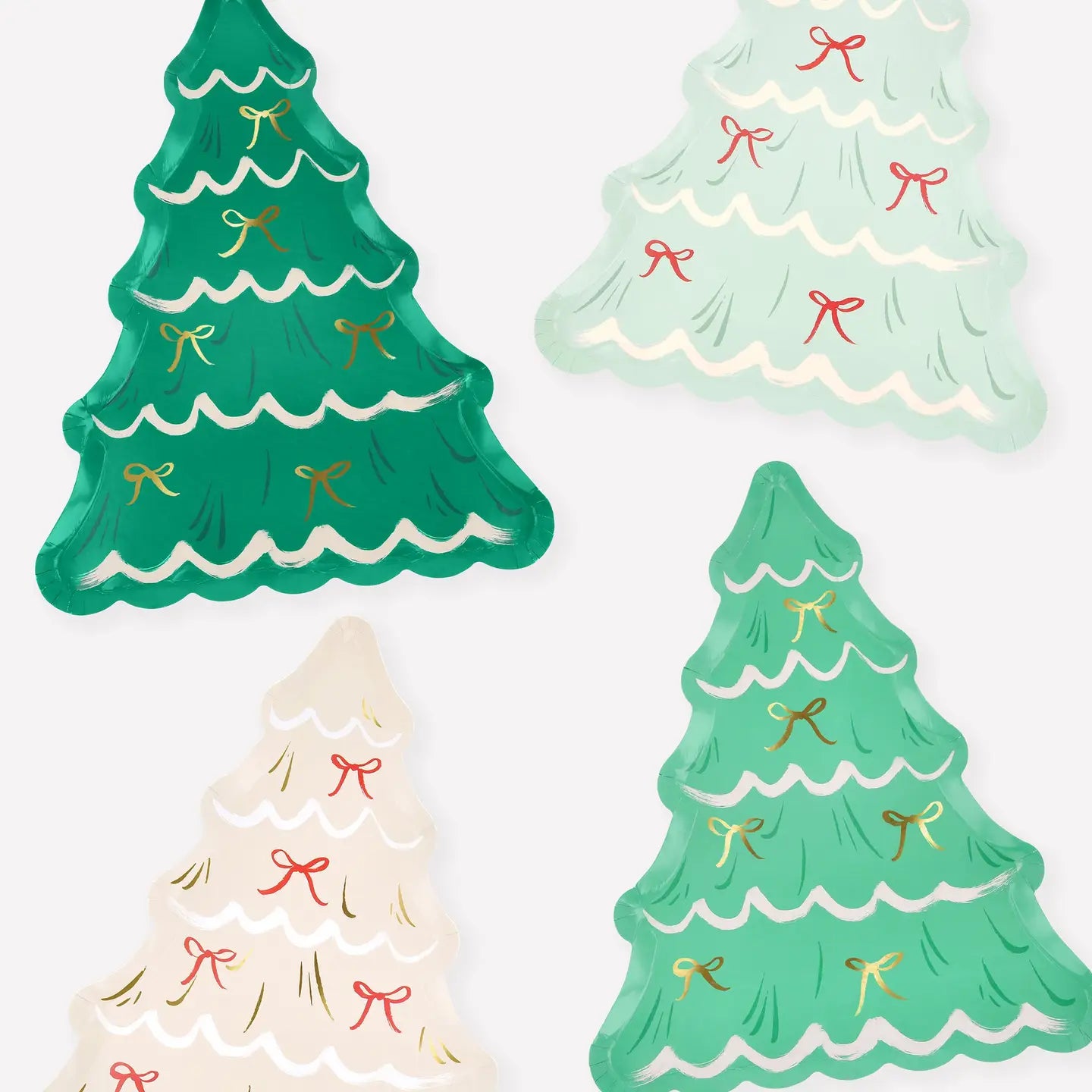 Christmas Tree Bow Plates