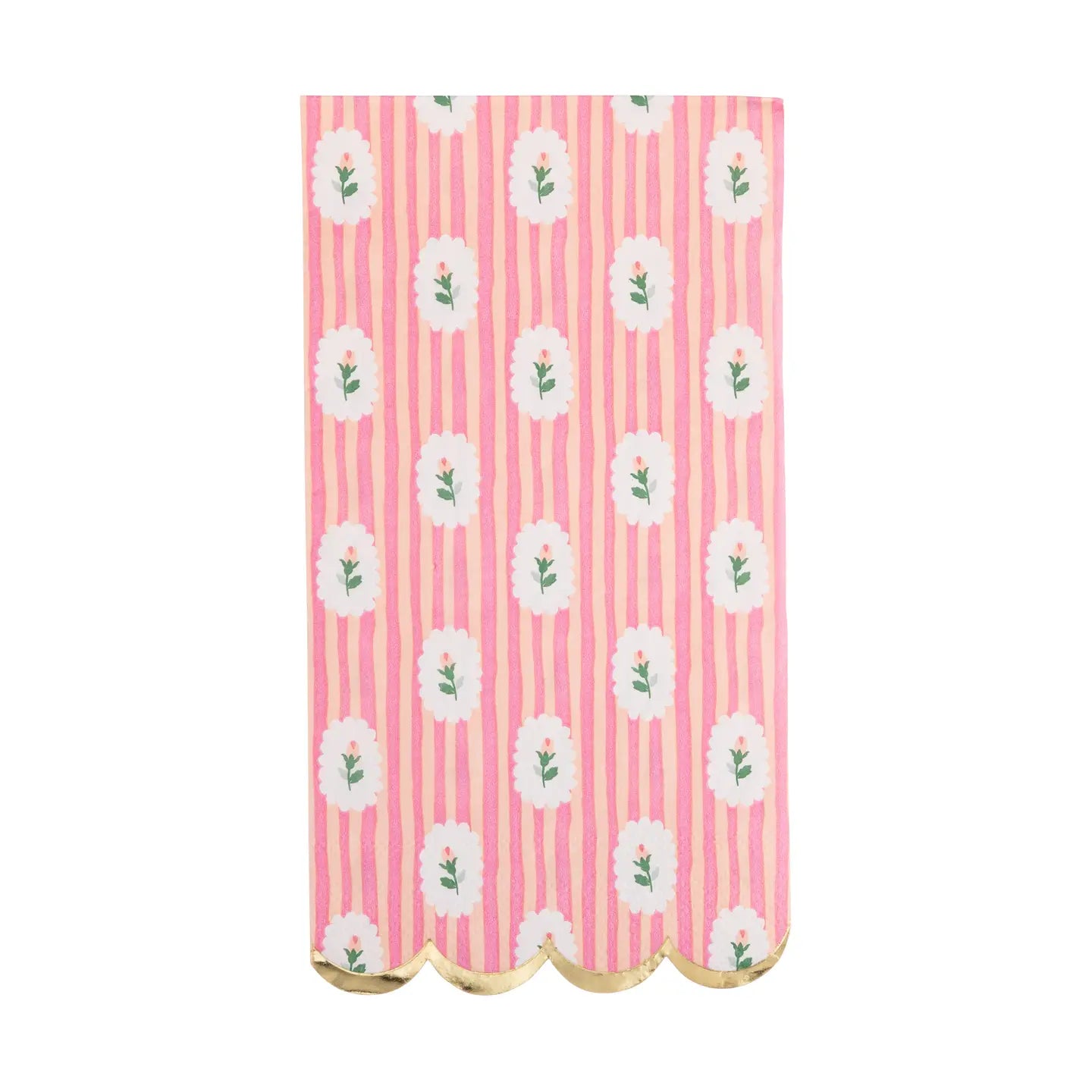 Striped Floral Dinner Napkin