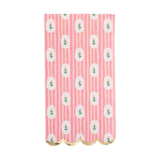 Striped Floral Dinner Napkin