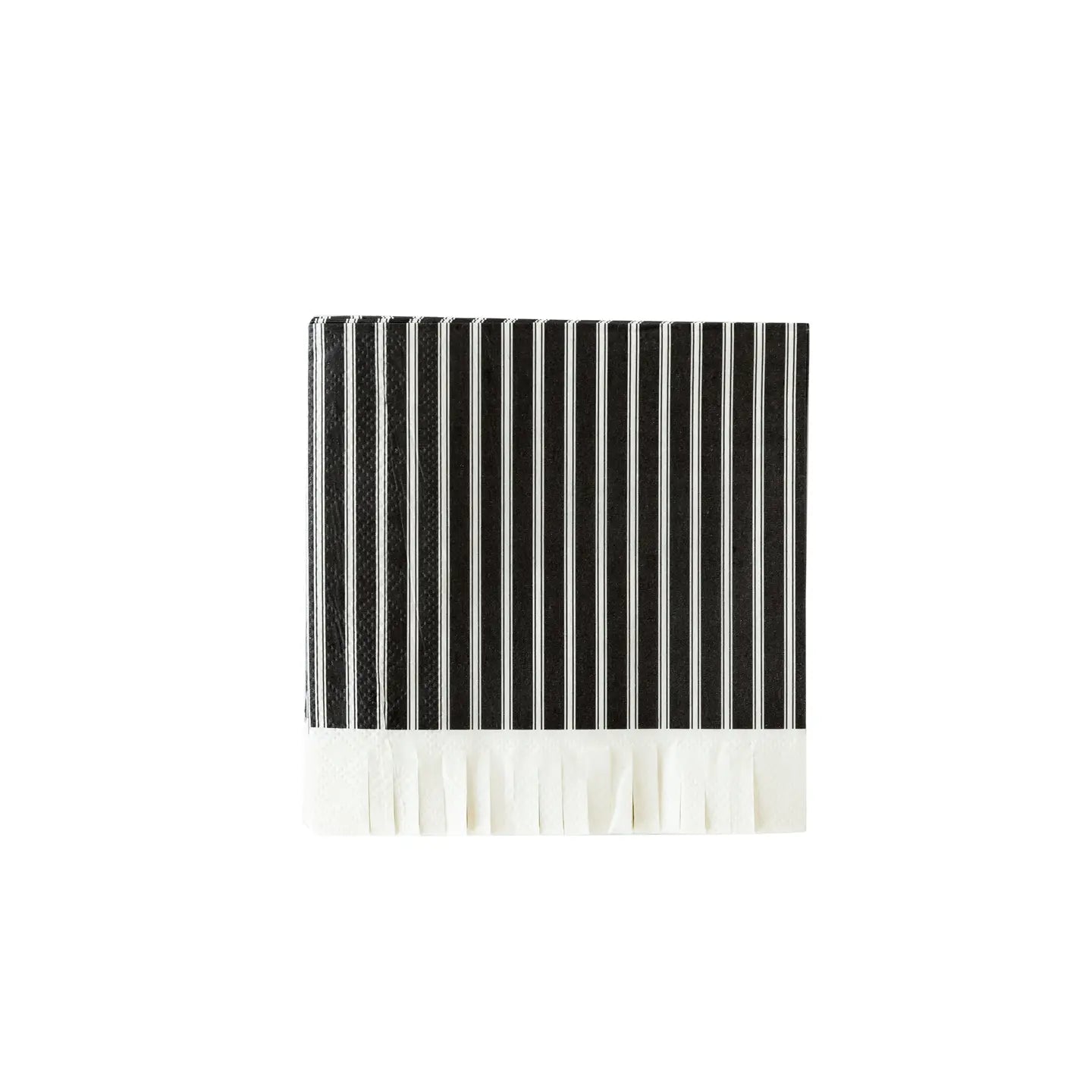 Black & White Stripe Fringe Napkin