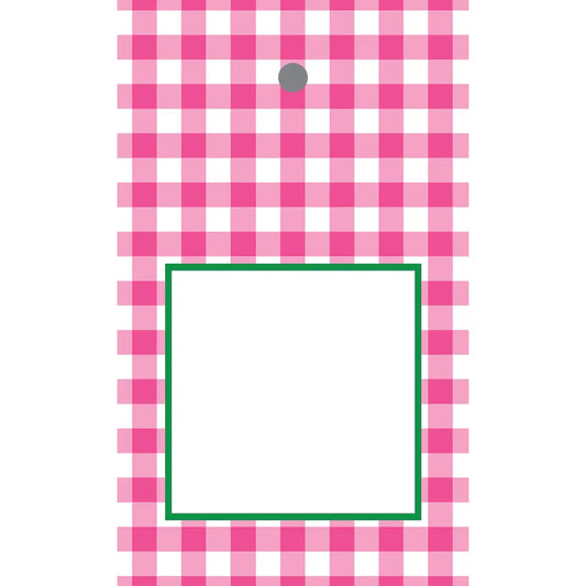 Hot Pink Gingham Check Gift Tags