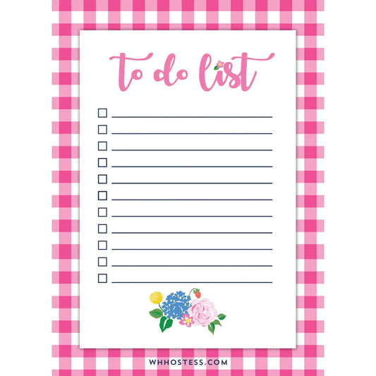 Hot Pink Gingham Check To Do List (Oversized Sticky Note)