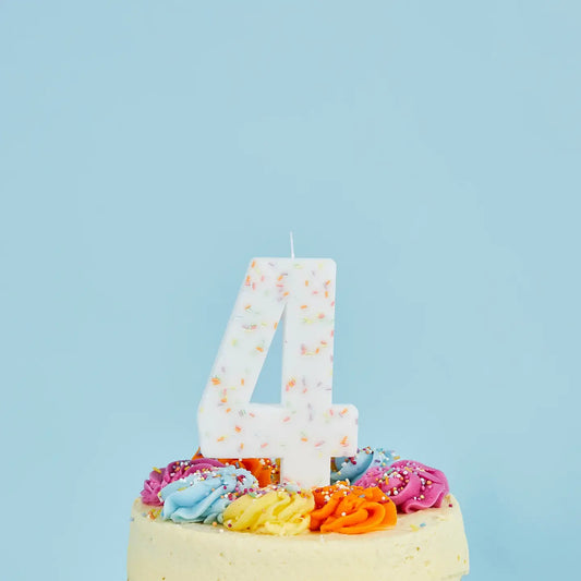 Jumbo Number '4' Sprinkle Candle
