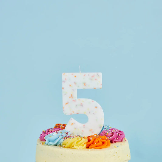 Jumbo Number '5' Sprinkle Candle
