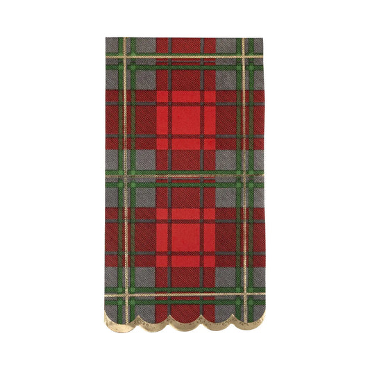 Red Tartan Plaid Guest Towel