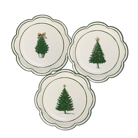Christmas Tree Scalloped Plate