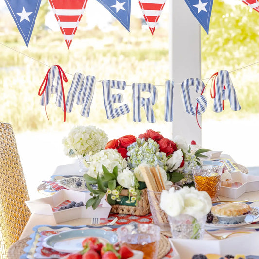 American Ticking Fabric Puffy Banner