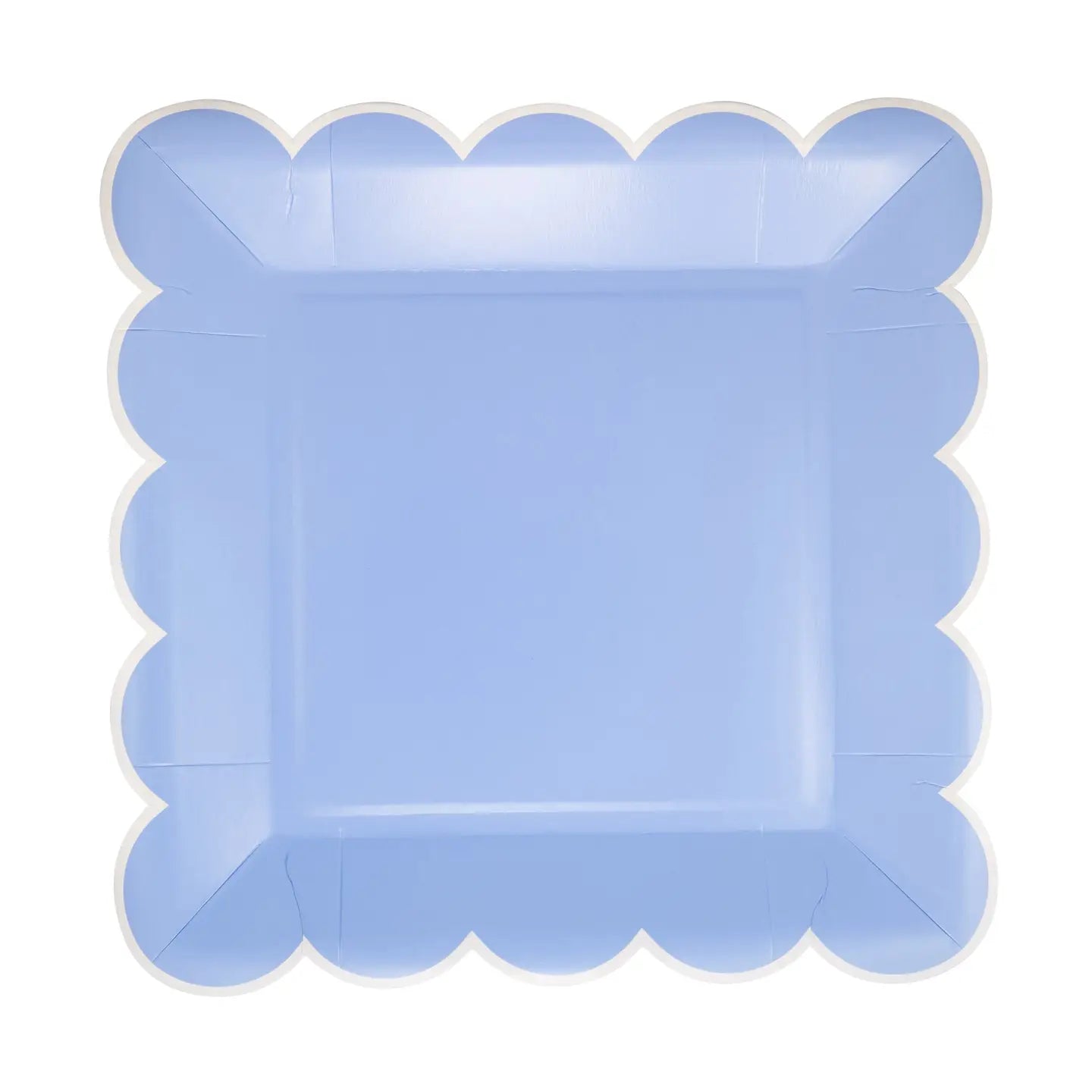 Blue Square Scalloped Plate