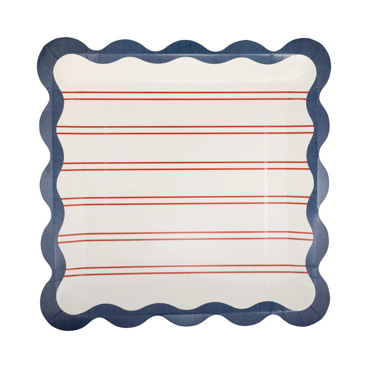 Hamptons Red Stripes Plate