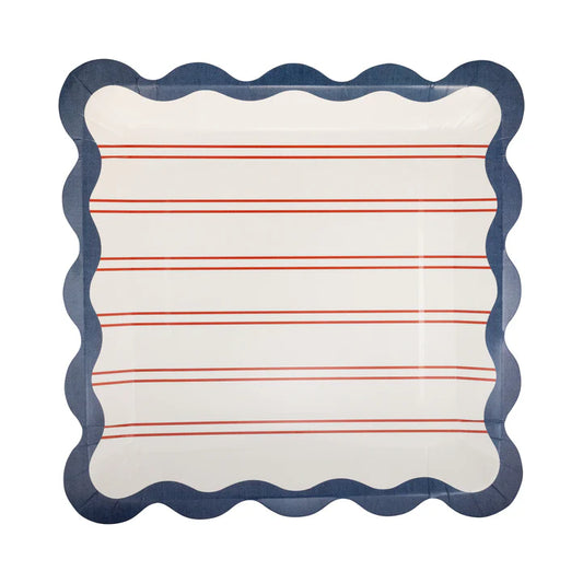 Hamptons Red Stripes Plate