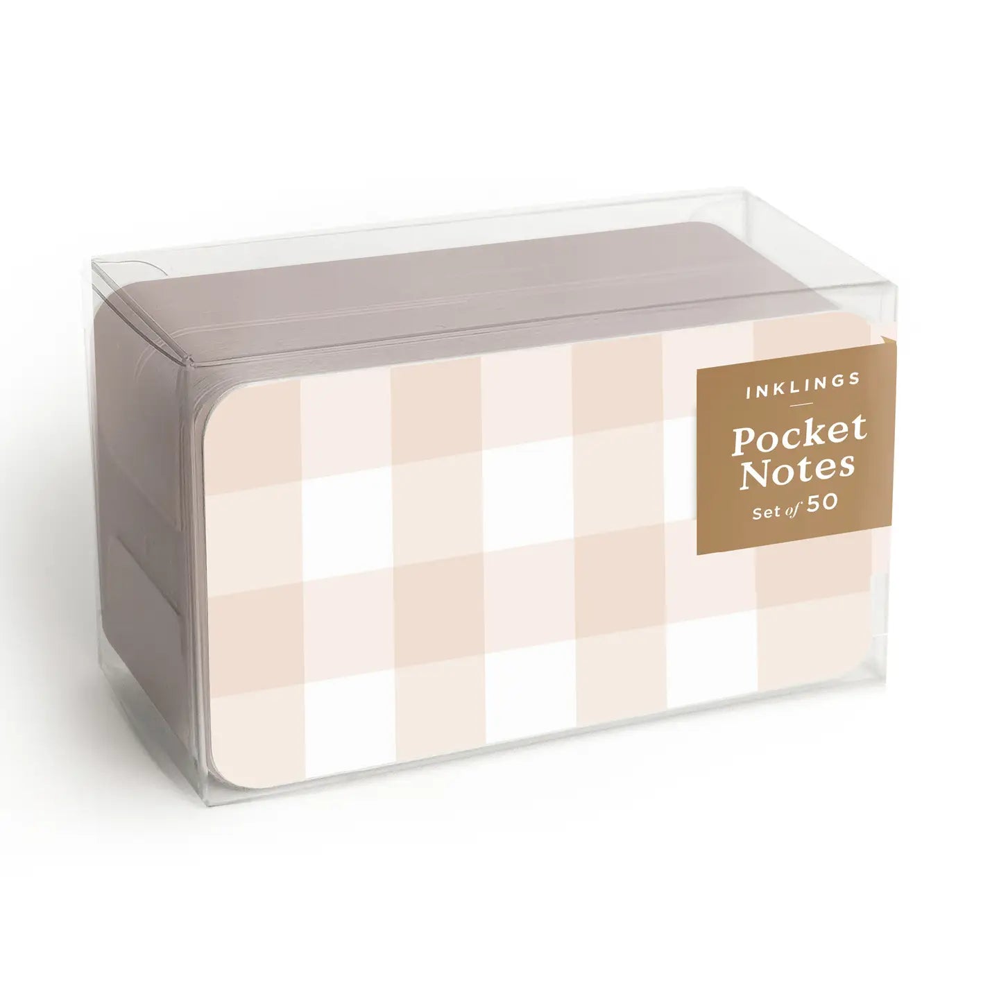 Tan Gingham Pocket Notes
